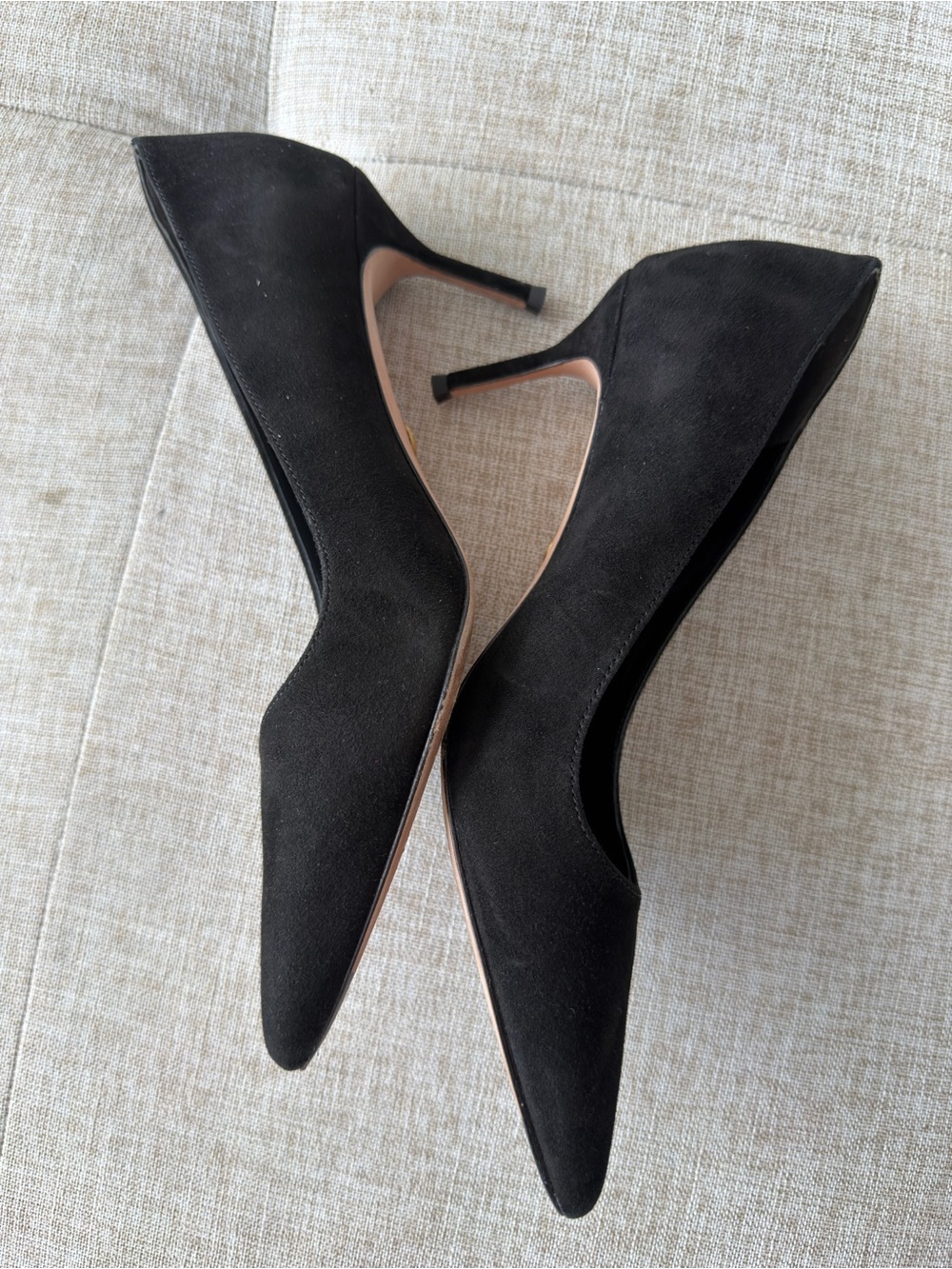 Veronica Beard Black Suede Pointed Pumps - Picture 5 of 6